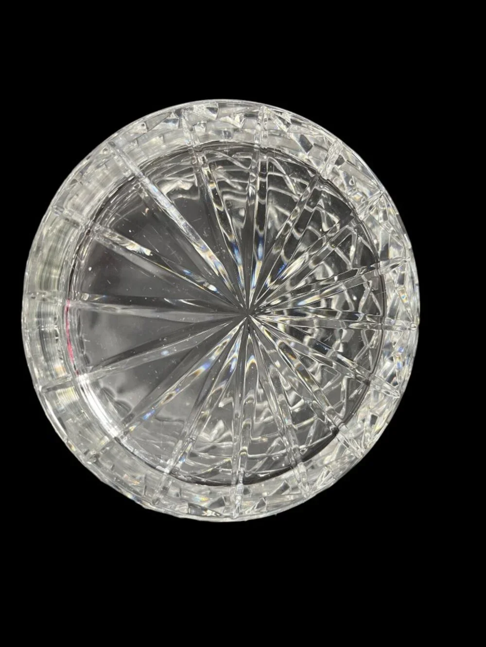 Vintage Heavy Lead Crystal Covered Biscuit Barrel Candy Jar 7 1/2